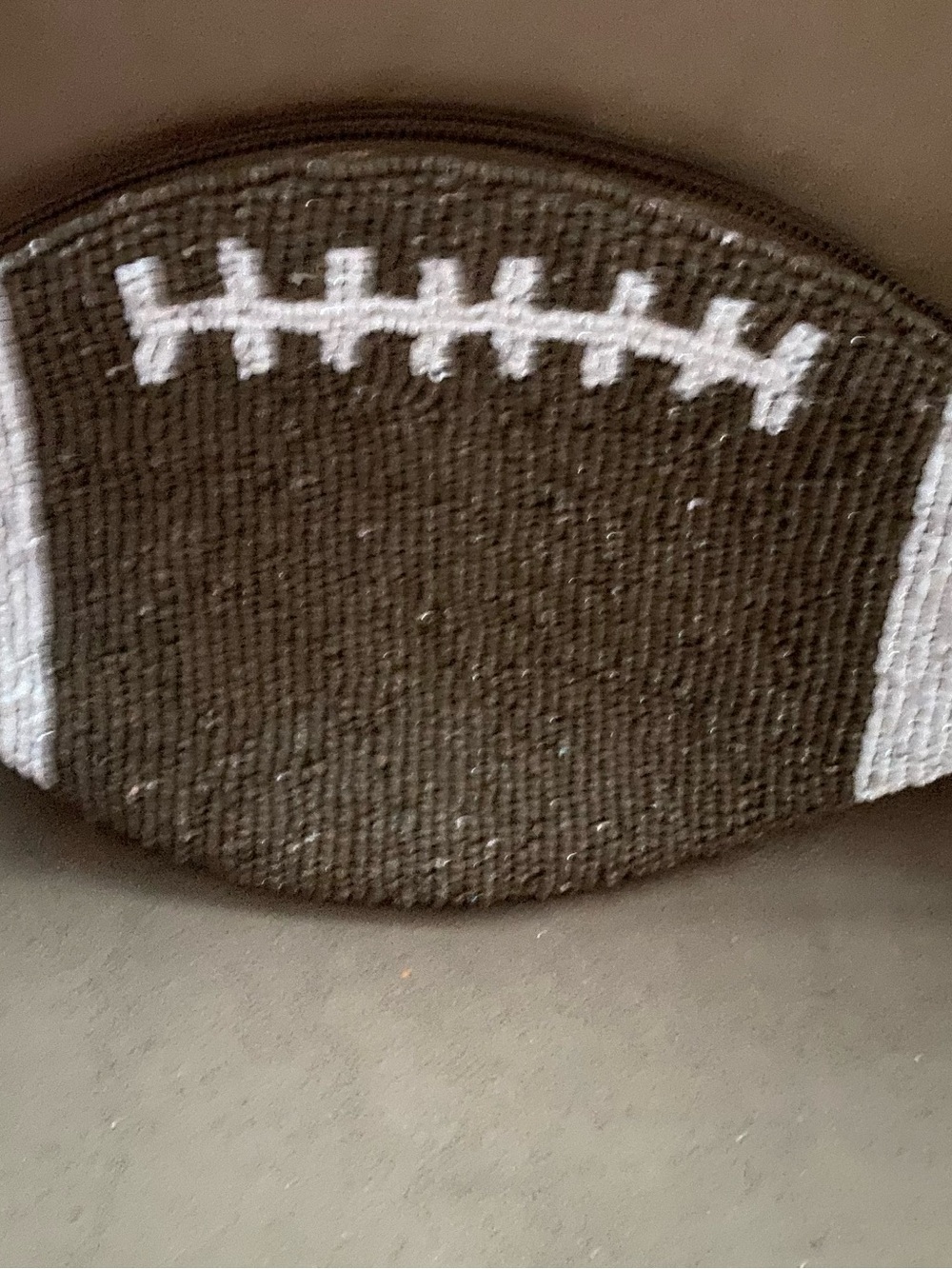 Sporty Football-Shaped Wristlet Clutch - Brown
